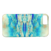 Abstracte kunstblauwe turquoise aqua crème iPhone  Case-Mate iPhone Case (Achterkant (Horizontaal))