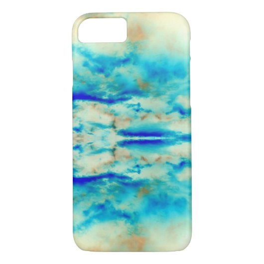 Abstracte kunstblauwe turquoise aqua crème iPhone  Case-Mate iPhone Case (Achterkant)