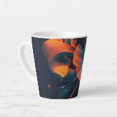 Abstracte kunstbloem latte mok (Linkerhoek)