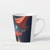 Abstracte kunstbloem latte mok (Rechts)