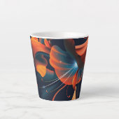 Abstracte kunstbloem latte mok (Voorkant)