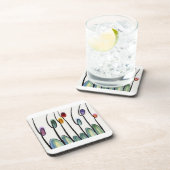 Abstracte kunstbloemen bier onderzetter (Rechterzijde)