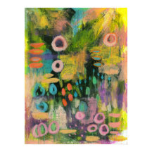 Abstracte kunstbloemen - botanische verf