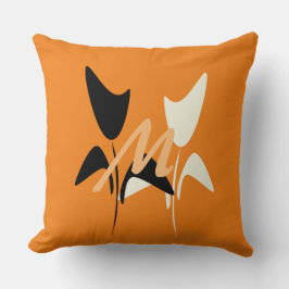 Abstracte kunstbloemen monogram kussen