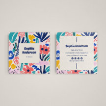 Abstracte Kunstbloemen - Trendy Kleurrijk Plein