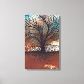 Abstracte kunstboom Waterverf inkt Canvas Afdruk (Voorkant)