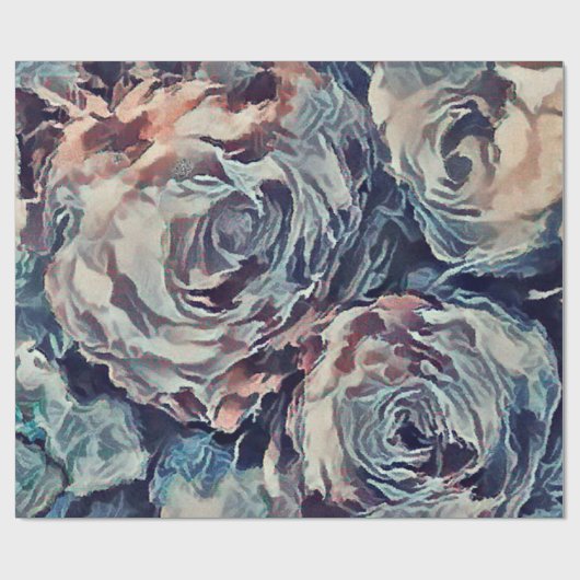 Abstracte kunstborstel gestructureerde rozen afdru cadeaupapier (Vlak)