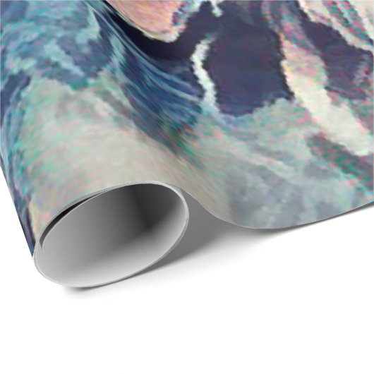 Abstracte kunstborstel gestructureerde rozen afdru cadeaupapier (Rol Hoek)