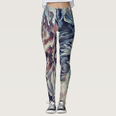 Abstracte kunstborstel gestructureerde rozen afdru leggings (Voorkant)