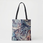 Abstracte kunstborstel gestructureerde rozen afdru tote bag (Voorkant)