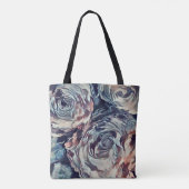 Abstracte kunstborstel gestructureerde rozen afdru tote bag (Achterkant)