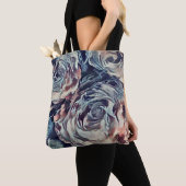 Abstracte kunstborstel gestructureerde rozen afdru tote bag (Dichtbij)