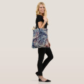 Abstracte kunstborstel gestructureerde rozen afdru tote bag (Op model)