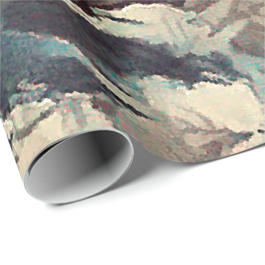 Abstracte kunstborstelgetextureerde rozen afdrukke cadeaupapier (Rol Hoek)