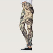 Abstracte kunstborstelgetextureerde rozen afdrukke leggings (Links)