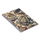 Abstracte kunstborstelgetextureerde rozen afdrukke notitieboek (Rechterzijde)