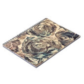 Abstracte kunstborstelgetextureerde rozen afdrukke notitieboek (Linkerzijde)