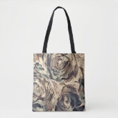 Abstracte kunstborstelgetextureerde rozen afdrukke tote bag (Voorkant)