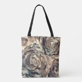 Abstracte kunstborstelgetextureerde rozen afdrukke tote bag (Achterkant)