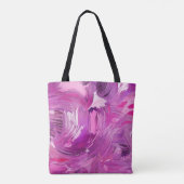 Abstracte kunstborstellijn Paarse roze moderne Tote Bag (Achterkant)