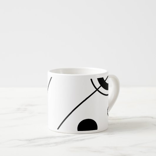 Abstracte kunstborstels espresso kop (Voorkant rechts)