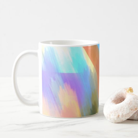 Abstracte kunstborstels Koffiekoffie-Mok Koffiemok (Met donut)