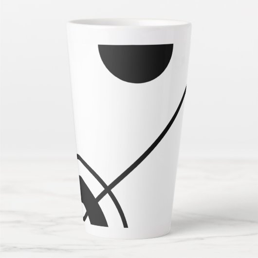 Abstracte kunstborstels latte mok (Voorkant)