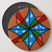 abstracte kunstButton "Speelgoed windmolen" Ronde Button 6,0 Cm (Voorkant /achterkant)