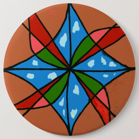 abstracte kunstButton "Speelgoed windmolen" Ronde Button 6,0 Cm (Voorkant)
