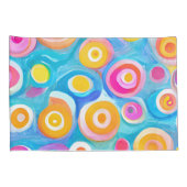 Abstracte Kunstcirkels Fel Kleuren Aangepaste Naam Kussensloop (Achterkant-Rechts)