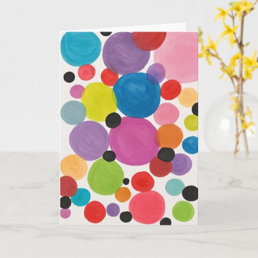 Abstracte kunstcirkels Groet Kaart (Gele Bloem)