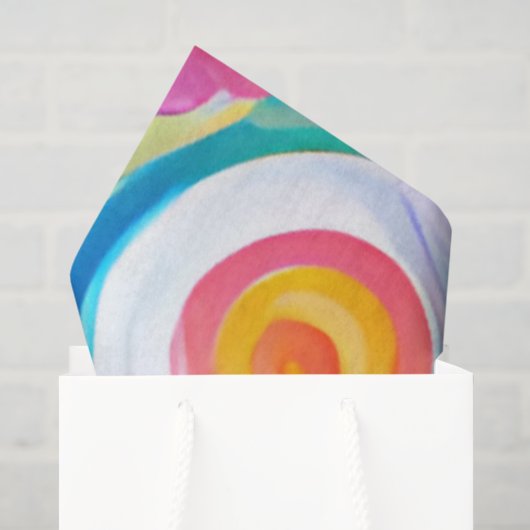 Abstracte Kunstcirkels Helder Kleuren Aangepaste N Tissuepapier (Cadeauzakje)