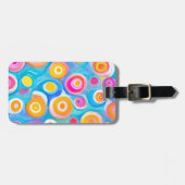 Abstracte kunstcirkels Heldere kleuren Reisinforma Bagagelabel (Voorkant horizontaal)