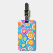 Abstracte kunstcirkels Heldere kleuren Reisinforma Bagagelabel (Voorkant verticaal)
