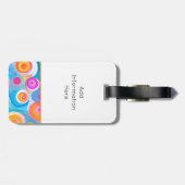 Abstracte kunstcirkels Heldere kleuren Reisinforma Bagagelabel (Achterkant horizontaal)