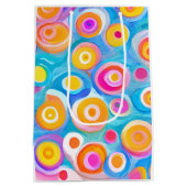 Abstracte kunstcirkels kleurrijk helder plezier medium cadeauzakje (Achterkant)