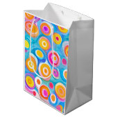 Abstracte kunstcirkels kleurrijk helder plezier medium cadeauzakje (Achterkant Gekanteld)