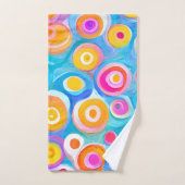 Abstracte kunstcirkels NAAM Heldere kleuren Leuk Bad Handdoek (Handdoek)