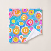 Abstracte kunstcirkels NAAM Heldere kleuren Leuk Bad Handdoek (Wasdoekje)