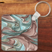 Abstracte kunstcirkels van Kleur op een Sleutelhan Sleutelhanger (Achterkant)