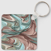 Abstracte kunstcirkels van Kleur op een Sleutelhan Sleutelhanger (Achterkant)