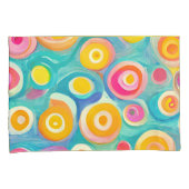 Abstracte kunstcirkels voor heldere kleuren, aange kussensloop (Voorkant-Rechts)