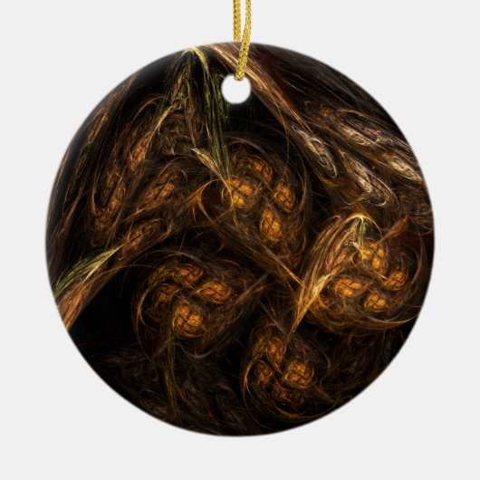 Abstracte kunstcirkelvormgeving moeder aarde keramisch ornament (Voorkant)