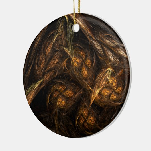 Abstracte kunstcirkelvormgeving moeder aarde keramisch ornament (Links)