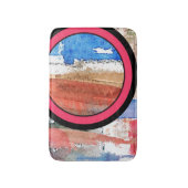 abstracte kunstcollage, gemengde media en waterver badmat (Voorkant Verticaal)
