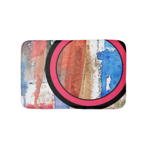 abstracte kunstcollage, gemengde media en waterver badmat