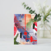 abstracte kunstcollage, gemengde media en waterver briefkaart (Staand voorkant)