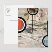 abstracte kunstcollage, gemengde media en waterver briefkaart (Voorkant / Achterkant)