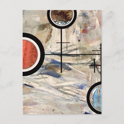 abstracte kunstcollage, gemengde media en waterver briefkaart (Voorkant)