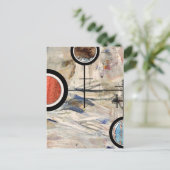 abstracte kunstcollage, gemengde media en waterver briefkaart (Staand voorkant)